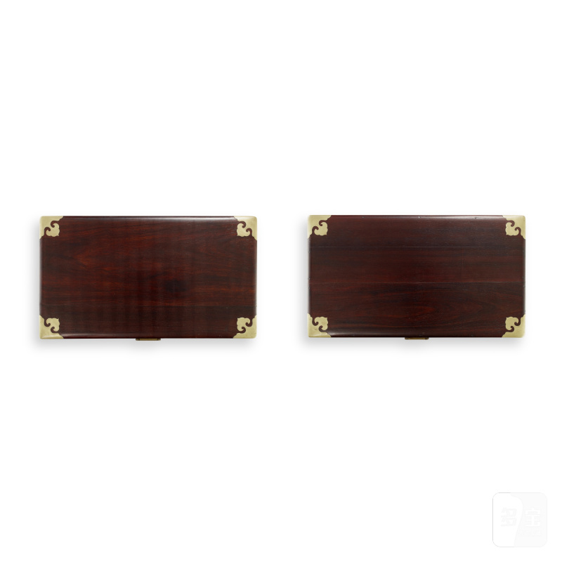 A pair of zitan boxes and covers, Qing dynasty, 18th century | 清十八世紀 紫檀小箱一對 - 图8